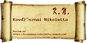 Kovásznai Nikoletta névjegykártya