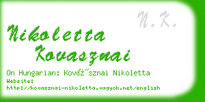 nikoletta kovasznai business card